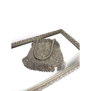 antique Japan 1920s handbeaded evening bag, kiss lock